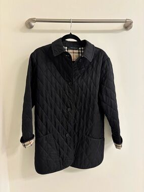 Burberry Black Quilted Puffer Jacket with Signature Check Lining